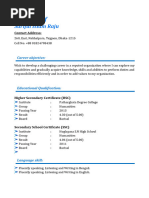 Resume Of: Sariful Islam Raju