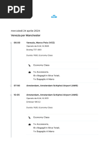 Venezia Per Manchester: Mercoledì 24 Aprile 2024