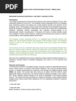 The Council of The European Union and The European Council - Jeffrey Lewis Networked Consensus Governance - Key Word - Summary of Intro