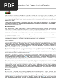 15. Implications for India’s Investment Treaty Program – The White Industries Arbitration