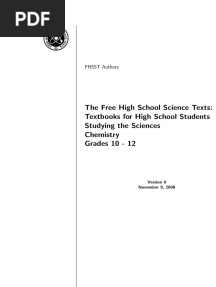 High School Chemistry Grade 10-12