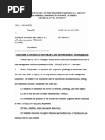 Plaintiff Notice To Convene Case Management Conference, 05-CA-7205, Apr-28-2010