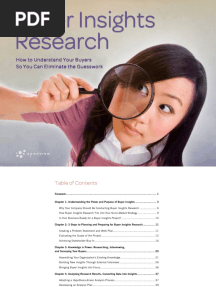 Free Ebook - Buyer Insights Research: Eliminate The Guesswork!