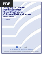 Analyzing IP License Restrictions Under The Antitrust Laws - A General Outline of Issues