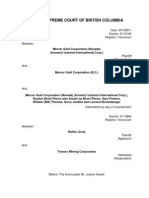 Reasons For Judgment: Mercer Gold Corporation (Nevada) v. Mercer Gold Corporation (BC) and Rahim Jivraj v. Tresoro Mining Corporation