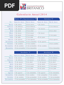 2014 Calendario Academico