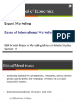 Lahore School of Economics: Export Marketing