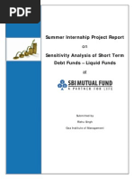 Summer Internship Report-Liquid Fund Analysis