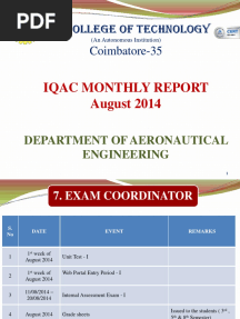 Iqac Monthly Report