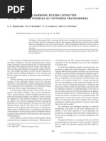 Tuning of Higher Harmonic Filters Connected To The Tertiary Windings of Converter Transformers