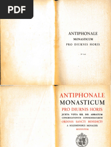 Antiphonale Monasticum Pro Diurnis Horis 1