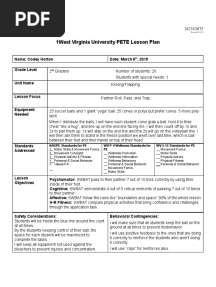 Lesson Plan 3-Partner Roll, Pass, and Trap