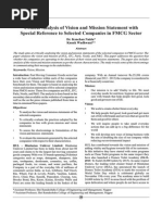 Critical Analysis of Vision and Mission Statement With Special Reference To Selected Companies in FMCG Sector 366066880