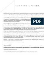 Negotiation: 2. GATT: General Agreement On Tariffs and Trade: Origin, Objectives, Tariff