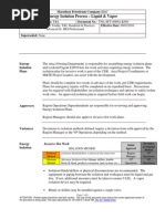 Energy Isolation Process