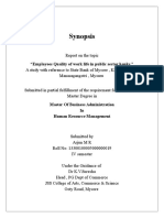 Synopsis: "Employees Quality of Work Life in Public Sector Banks "