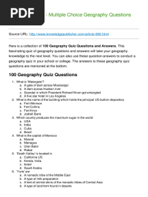 Geography Quiz - Multiple Choice Geography Questions &amp Answers