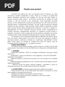 Fazele Unui Proiect