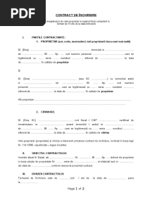MODEL Contract Inchiriere