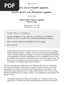 Joseph S. Haas v. David L. Kent, 803 F.2d 744, 1st Cir. (1986)