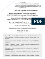 United States v. Debbie Matthews, United States of America v. John Ponko, United States of America v. Mark Matthews, 25 F.3d 1042, 4th Cir. (1994)