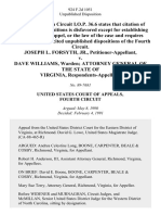 Joseph L. Forsyth, Jr. v. Dave Williams, Warden Attorney General of The State of Virginia, 924 F.2d 1051, 4th Cir. (1991)