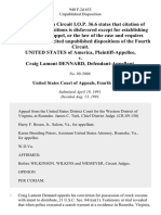 United States v. Craig Lamont Dennard, 940 F.2d 653, 4th Cir. (1991)