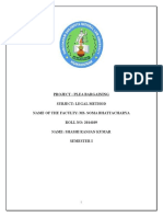 Project: Plea Bargaining Subject: Legal Method Name of The Faculty: Ms. Soma Bhattacharya ROLL NO: 2014109 Name: Shashi Ranjan Kumar Semester I