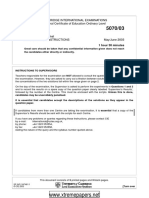 Chemistry: Cambridge International Examinations General Certificate of Education Ordinary Level