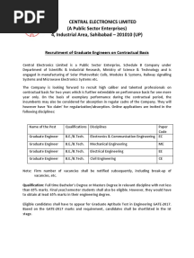 Notification Central Electronics Limited Graduate Engineer Posts PDF
