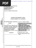 Ex Parte Application To Freeze of Assets Consumer Rights Action Against Mazgani Social Services Mahvash Nazanin Neyaz