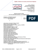 CASE FILE - PETITIONER STAN J. CATERBONE, PRO SE Writ of Habeus Corpus To United States Court For The EASTERN DISTRICT of PENNSYLVANIA On August 28, 2017 WITH 16-4641 ORDER PDF