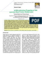 Mechanical and Microstructure Properties of 304 Stainless Steel Friction Welded Joint