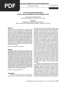 ID Politik Dalam Organisasi Suatu Tinjauan Menuju Etika Berpolitik PDF