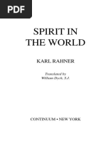 Karl Rahner, Johannes Metz Spirit in The World