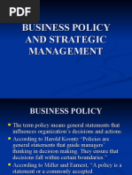 Business Policy and Strategic Management