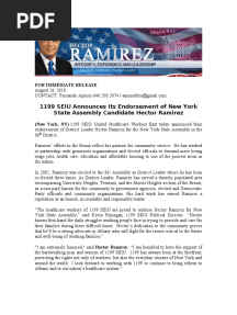 1199 Endorses Ramirez 