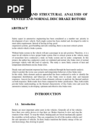 Thermal and Structural Analysis of Vented and Normal Disc Brake Rotors