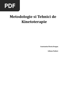 Metodologie Si Tehnici de Kinetoterapie
