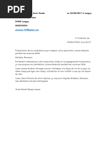 Lettre de Motivation