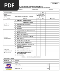 Attestation Checklist For Pnco
