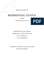 Residential Status: Project Report On