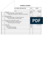 General Journal: Date Account Titles and Explanation PR Debit