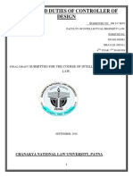 Powers AND Duties OF Controller OF Design: Chanakya National LAW University, Patna