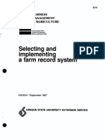 Selecting and Implementing A Farm Record System: Business Management in Agriculture