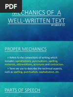 Mechanics of A Well-Written Text: by Group 13