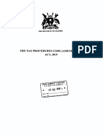 The Uganda Tax Procedures Code (Amendment) Act, 2019