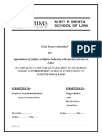 Final Project Submitted ON Appointment of Judges To Higher Judiciary With Special Reference To Njac