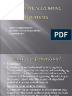 Issue of Debentures Redemption of Debentures Underwrting