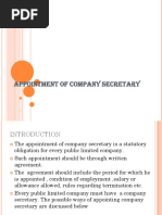 Appointment of Company Secretary 